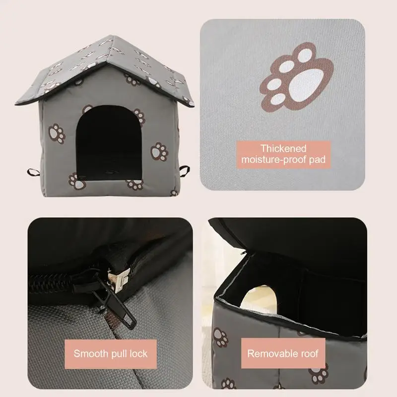 Cat House For Outdoor Cats Insulated Feral Cat House Shelter For Winter Outside Shelter For Winter Pet House With Door Cold