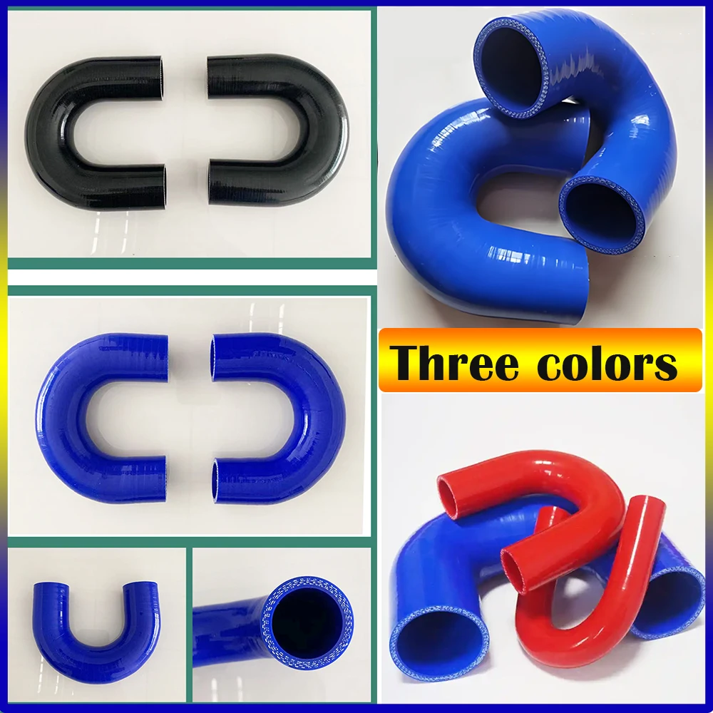 

BLUE Universal 180 Universal 180° Silicone Hose Connector 100mm Length for Car Intercooler Turbo Intake Pipe - Fits ID 12-42mm