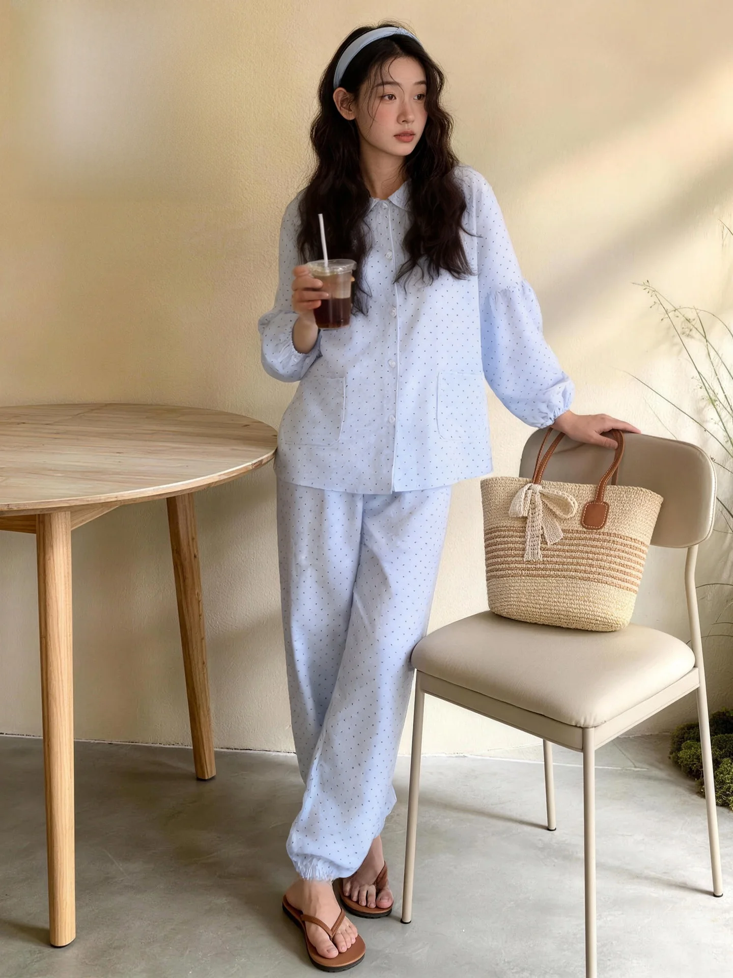 pigiama-da-donna-in-cotone-a-maniche-lunghe-con-colletto-a-bambolina-e-fantasia-a-pois-vestibilita-ampia-per-la-stagione-primavera-autunno-tessuto-blu-abbigliamento-da-casa