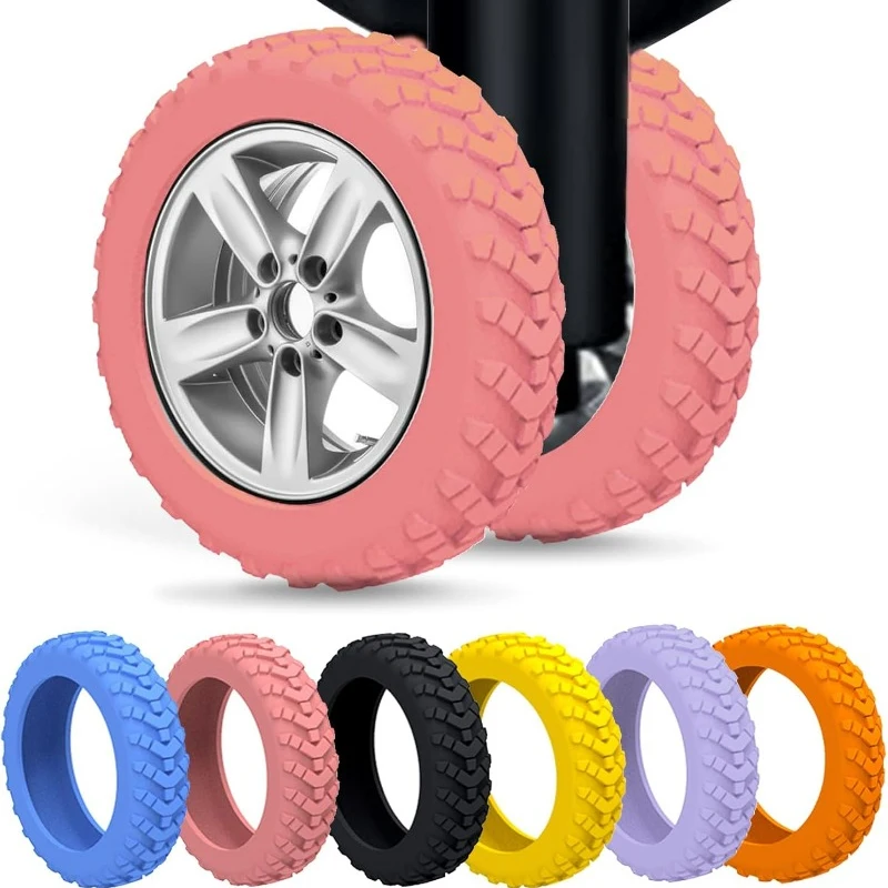 2/48pcs Luggage Wheels Protector Silicone Wheels Caster Shoes Travel Luggage Suitcase Reduce Noise Wheel Guard Cover Accessories