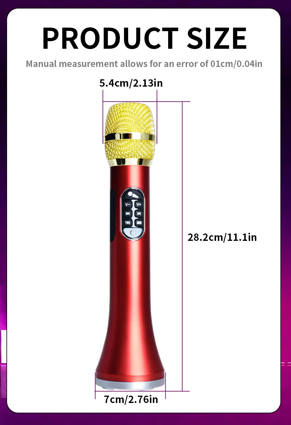 1 Stück 40 W tragbares Bluetooth-Lautsprechermikrofon 6400 mAh TWS Typ C Schnellladung Leistungsstarkes kabelloses Karaoke-Mikrofon für Party und Reisen – Detail 10