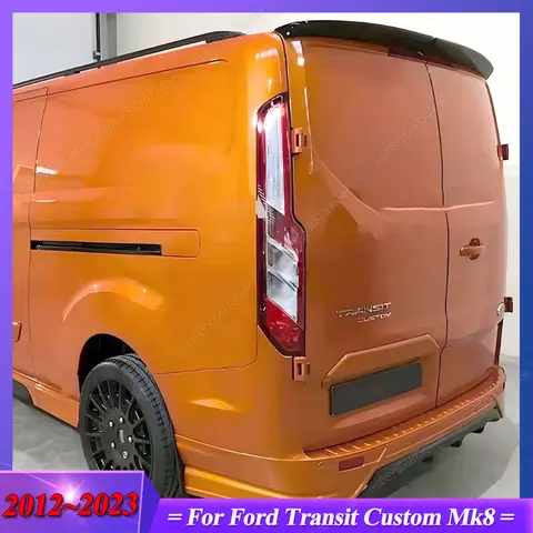 For Ford Transit Custom Mk8 2012-2023 Double Door Car Rear Trunk Roof Spoiler Lid Wing Cover Bodykits Tuning ABS Gloss Black