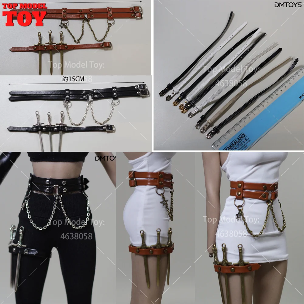 DMTOYS DP007 DP008 1/6 Assassin Waistband Leg Bindings Knife Model For 12'' Female Male Soldier Action Figure Body Dolls