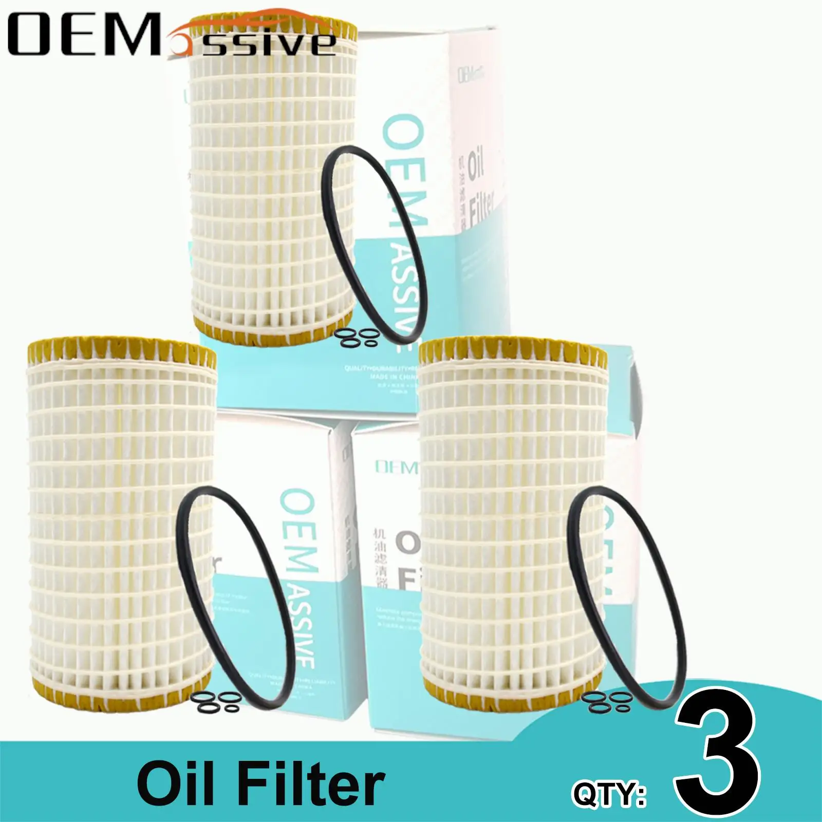 3X Oil Filter For Benz E-Class W210 E240/280/320/430/55AMG 1996 - 2000 M112.911/914/921/941 M113.940/980 2.6 2.8 3.2 4 L Saloon