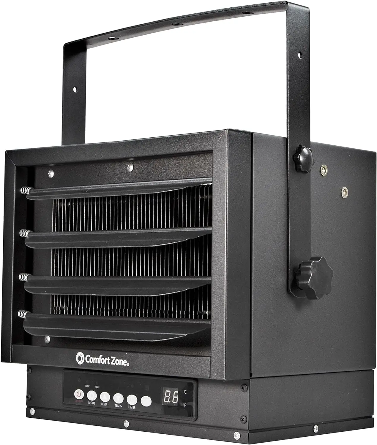 Hard-Wired Ceiling Mount Garage Space Heater with Remote, 7,500 Watt, 240 Volt, Fan-Forced, Overheat Protection, Digital Thermos