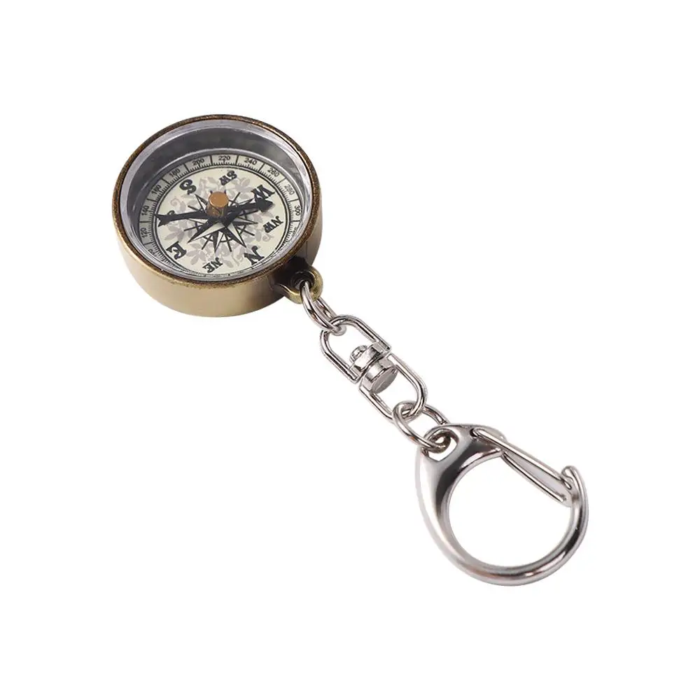 

PCS Survival Vintage Navigation Tools Keychain Portable Pendant Zinc Alloy Mini Compass Camping Compass Key Ring Pocket Compass