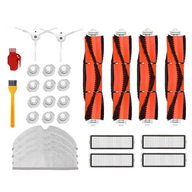 

Запчасти для пылесосов Xiaomi 1/1S, Roborock S5/S6 Pure: моющаяся салфетка для швабры, HEPA-фильтр, основная щетка, боковая щетка.