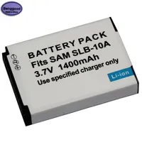 3.7V 1400mAh SLB-10A SLB 10A SLB10A Digital Camera Battery for Samsung SL102 SL202 SL420 SL620 SL820 HZ10W HZ15W ES55 L100 L110