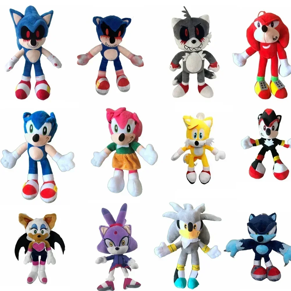 High Quality Anime Game Character Sonics Plush Toy Hedgehog Shadow Amy Doll Boy Girl Room Super Sonics Party Decoration Gifts