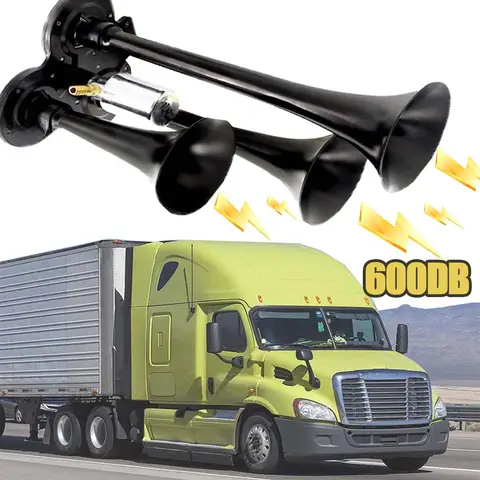 600DB 시끄러운 자동차 3 홀 경적 12V/24V 알람 경적 사운드 앰프 트럭 기차 자동차 및 보트에 대한 경고 경보에 적합