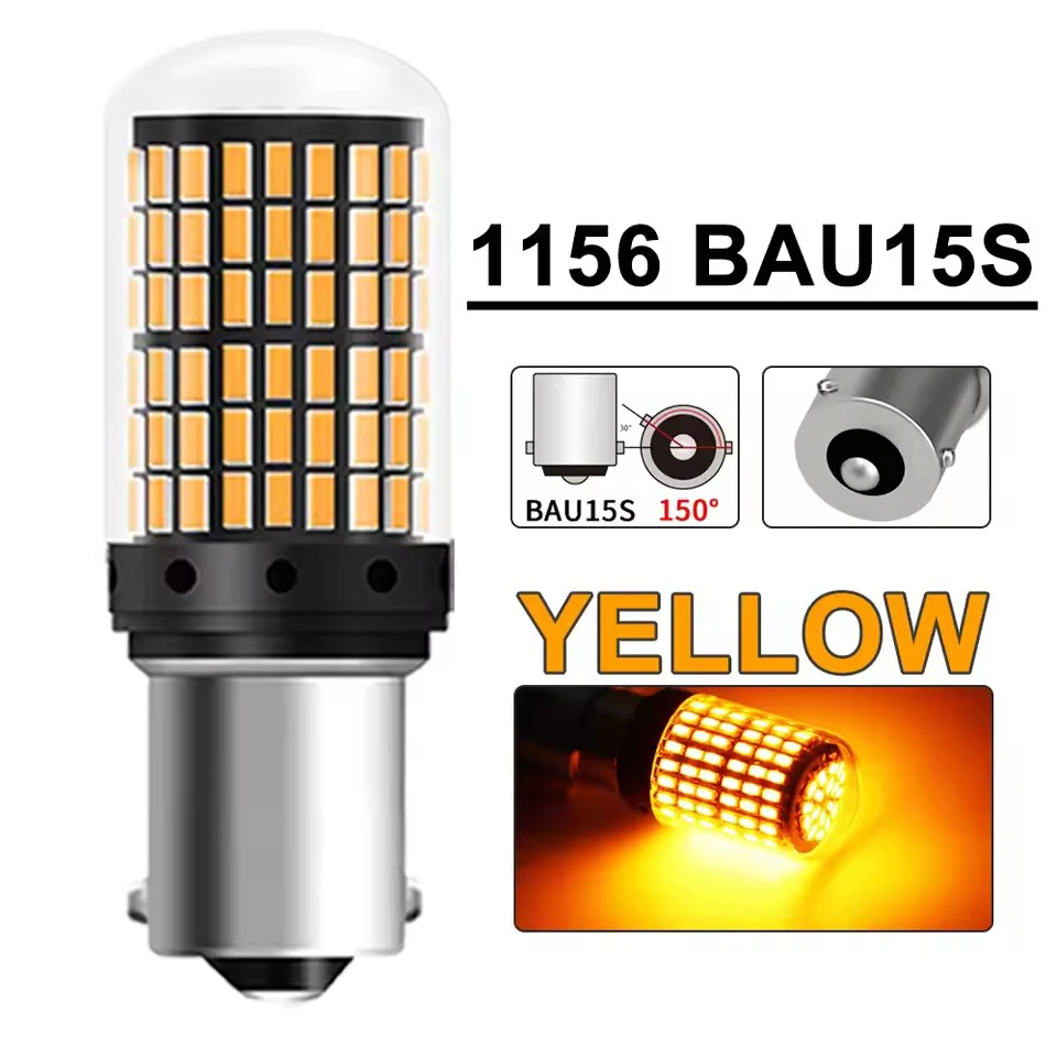 2 Stück 1156 BA15S LED CANBUS 3014 144 SMD 1157 BAY15D P21/5W 7440 T20 7443 Blinker Rückfahrlicht Bremslicht 12V Weiß