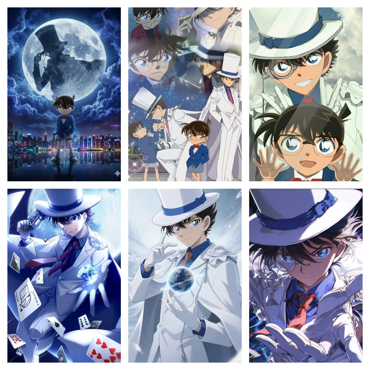 DIY Detective Conan Kaito Collage Anime Diamond Painting Mystical Fantasy Modern Wall Decoration for Living Room Bedroom