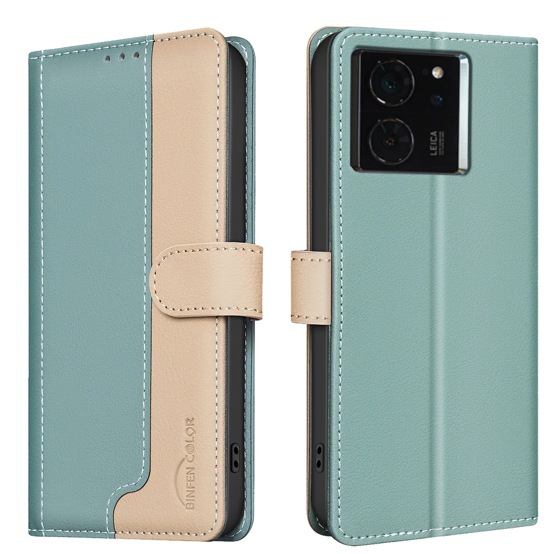 For Xiaomi 14T 5G Pro 5G color Block Phone Case for Xiaomi 14T Pro 5G 14T 5G Leather Flip Case Card Pocket Capa Funda