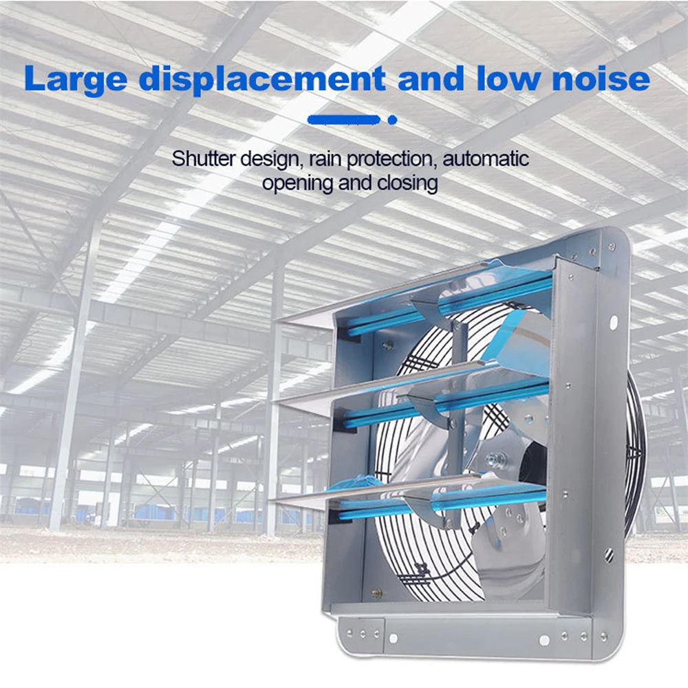 Shutter Wall Ventilator 150W 20 Inch Large Air Volume Quiet Aluminum Alloy Exhaust Fan AC110V