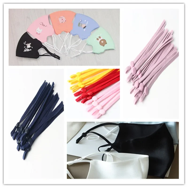 10-12CM Mask Elastic Band 15cm Colorful Mask Elastic Band Mask Rope Belt Adjustable Ear Hook Sewing Accessories 50/100pcs