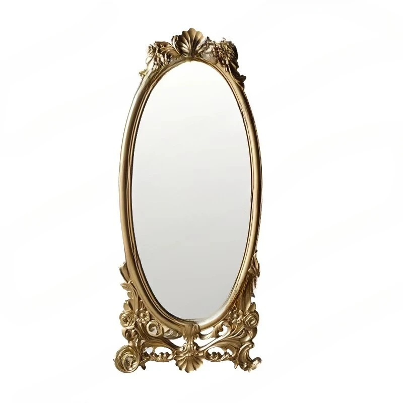 engraved full-length mirror cloakroom cream style ins retro full-length mirror