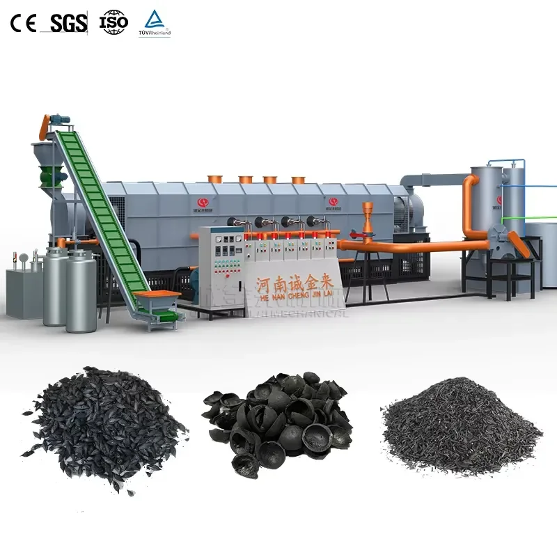 Carbonization Stove Making Wood Sawdust Charcoal Furnace Coconut Shell Biochar Kiln Continuous Motorized Smokeless High