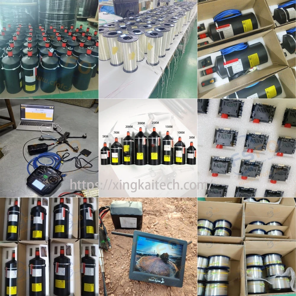 FPV Drone 0.27MM Fiber Optic Cable Equipment Video Communication up to 3/5/10/15/20/30km UAV Sky-to-Ground Communication System