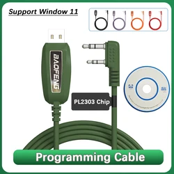 UV-K6 USB Programming Cable PL2303 Chip Support Window 11 for UV17 Pro GPS UV-21 M-5R UV5RH Pro Max Driver Free Radio Accessorie