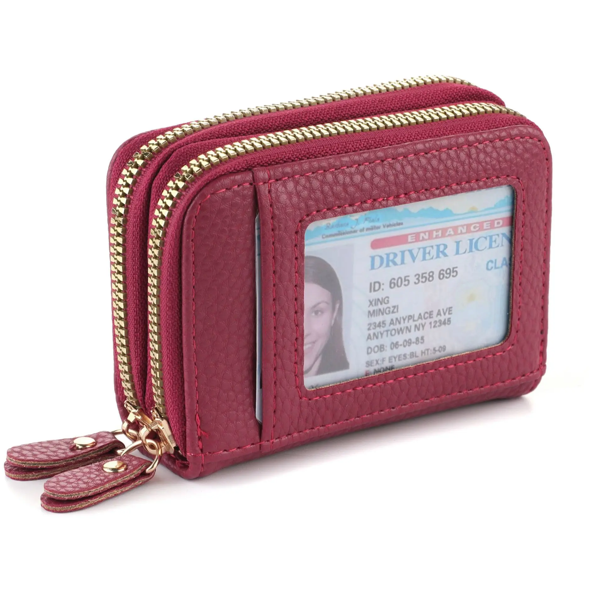 Multi Slot Halter Mode Brieftasche Weibliche Bank Karte ID Halter Weibliche PU Leder Schutz Fall Münze Zipper Brieftasche – Detail 10