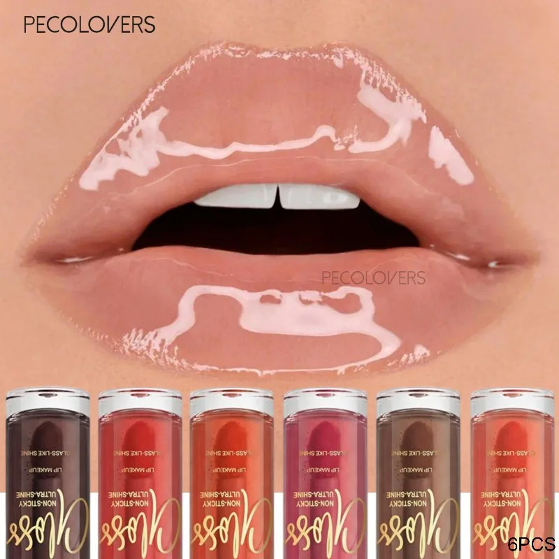 6PCS High Gloss Lip Oil, Colored Lipstick, Long-term Moisturizing Lip, Suitable for Dating Makeup, Lip Cosmetics