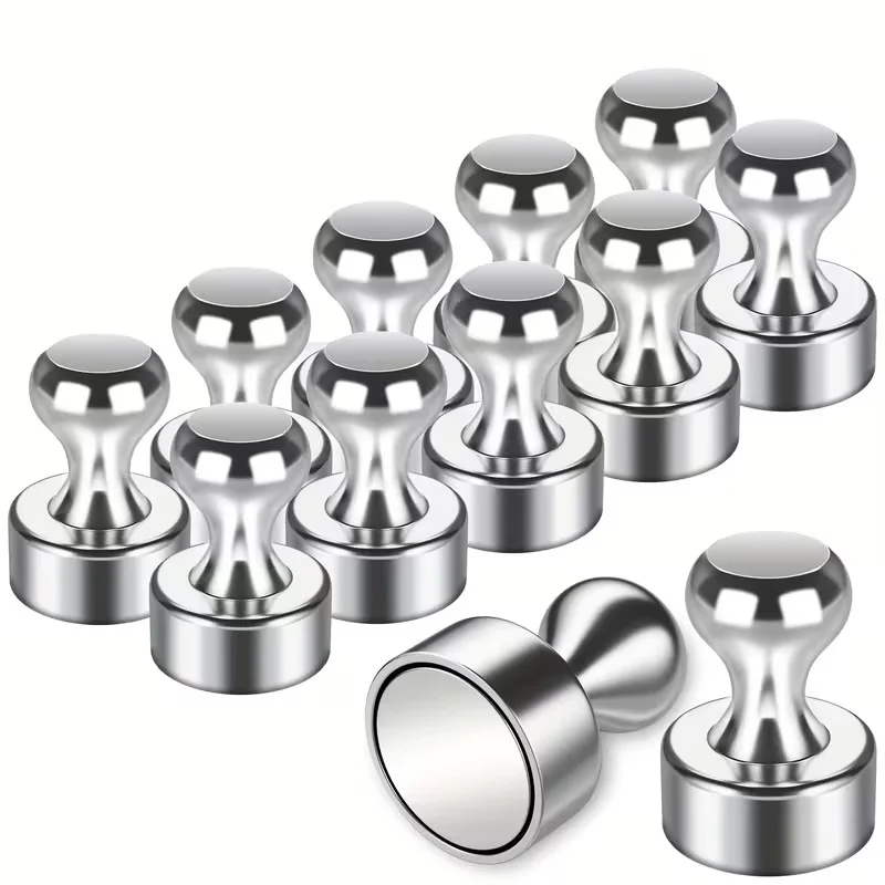 Silver White Mini Magnetic Push Pins Fridge Magnets Multi-purpose Magnetic Map Stickers Home Office Marker Tools