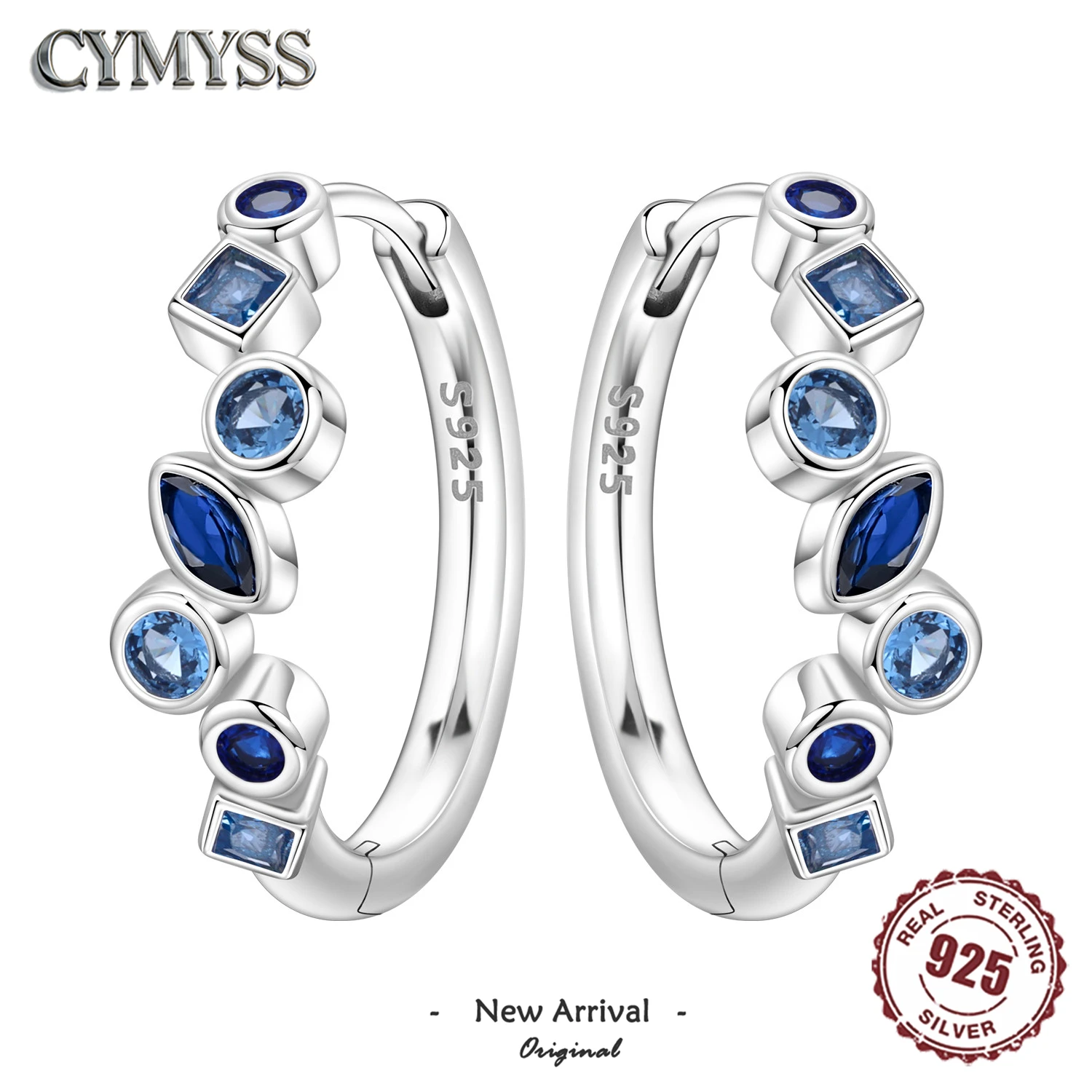 

Original 925 Sterling Silver Minimal Exquisite Hoop Crystal Zirconia Earring For Women Anniversary WeddingMaking Jewelry Gifts