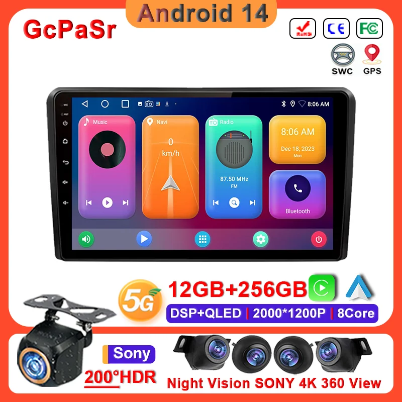 

Android 14 Auto Car Radio For Audi A3 8P 2003 - 2013 No 2din Stereo Head Unit GPS Navigation Carplay Car Multimedia 5G Dash Cam
