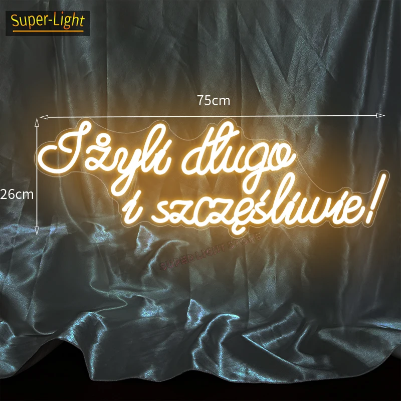 Big Neon Sign 75 ซม.CUSTOM Neon Light LED Neon Sign สําหรับเวลานานและ Happy Sign สําหรับงานแต่งงานวันเกิดตกแต่งบ้าน