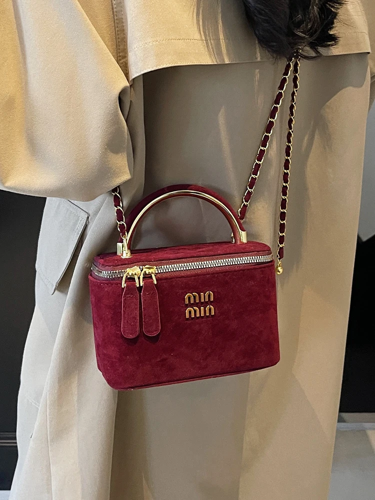 Famosa marca de diseñador de alta calidad, nuevo bolso con caja de gamuza para otoño e invierno, bolso de boda ligero de lujo de alta gama, bolso de mensajero