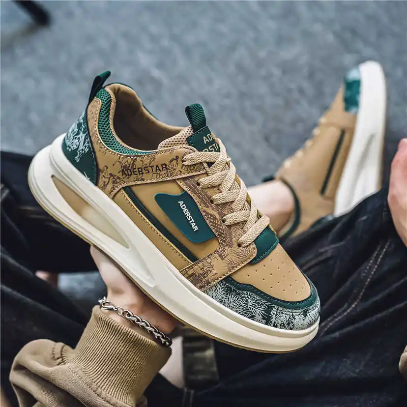 Męskie sneakersy na platformie podwyższające wzrost, wiosenne mokasyny, czarne buty szkolne, codzienne męskie tenisówki sportowe, stylizacja sabot, przytulne.