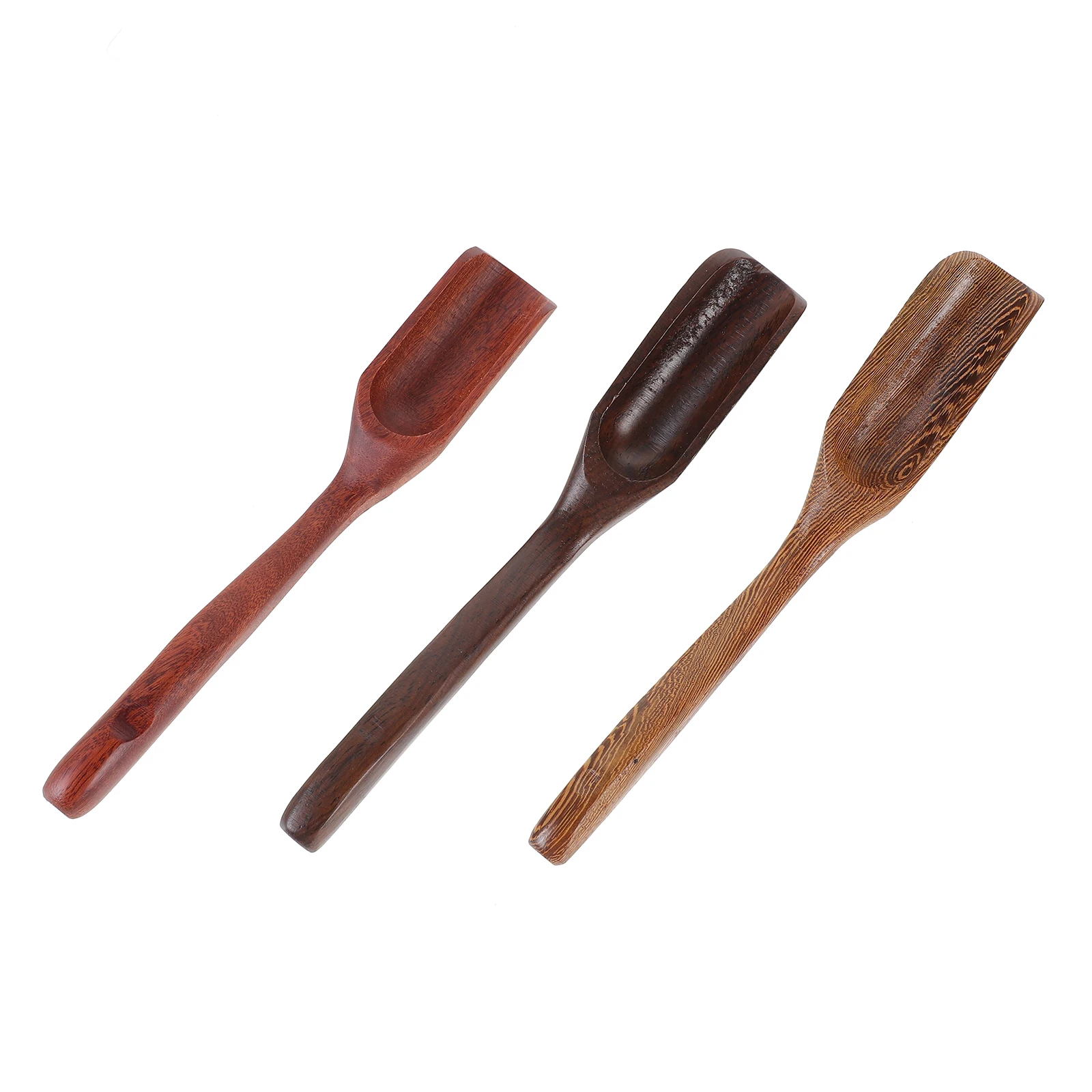 

3pcs Solid Wood Spoon Eco-Friendly Scoop For Coffee Flour Nuts Ergonomic Handle Teaware Accessories Wooden Tea Shovel Home
