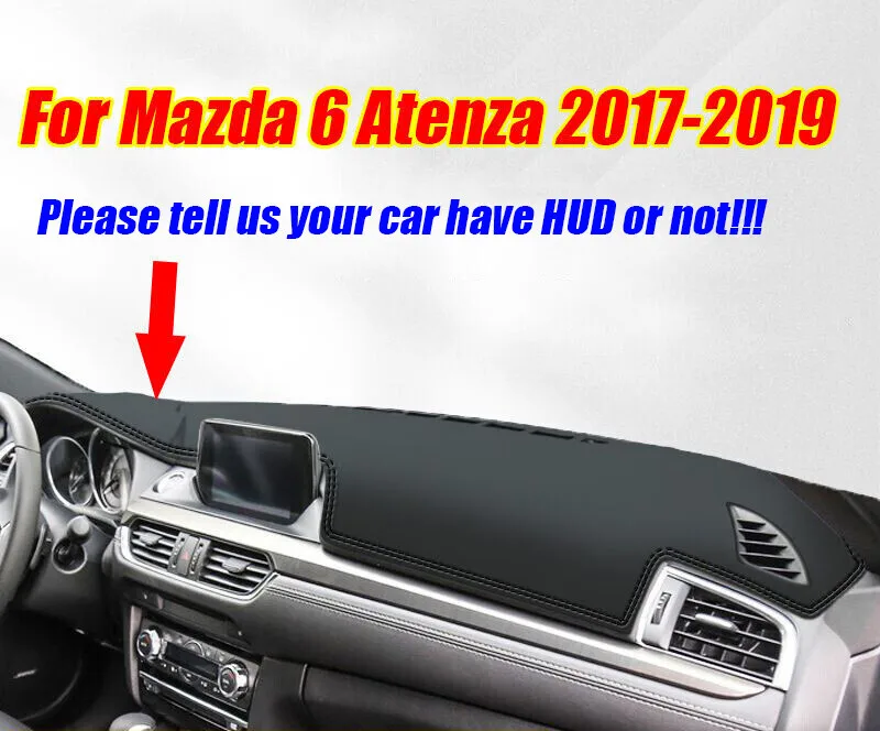 

Black Leather Dashboard Cover Dash Protector Pad Mat For Mazda 6 Atenza 2017-19