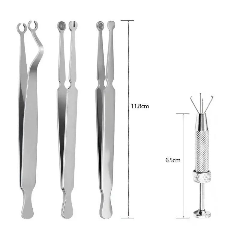 Hot-Stainless Steel Piercing Forceps Clamp Tool Lip Nail Earring Puncture Clip Open Close Ear Nose Septum Body Piercing Tool