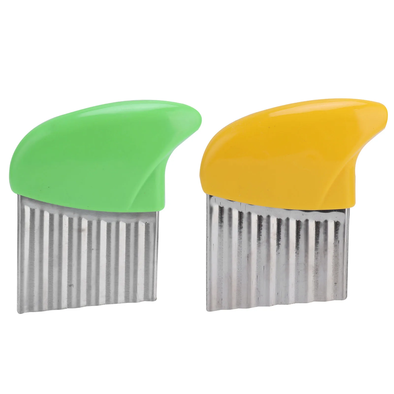 Potato Cutter Environmentally Friendly One-Piece Moulding Incisive Blade Wavy Cutter Rounded Handle for Home for Restaurant