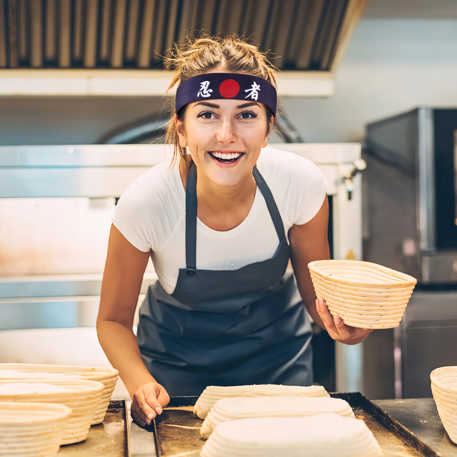 Diadema de camuflaje con estampado de Ninja, disfraz de cocina japonés, diademas anchas de Chef de Sushi para mujer, Fitness