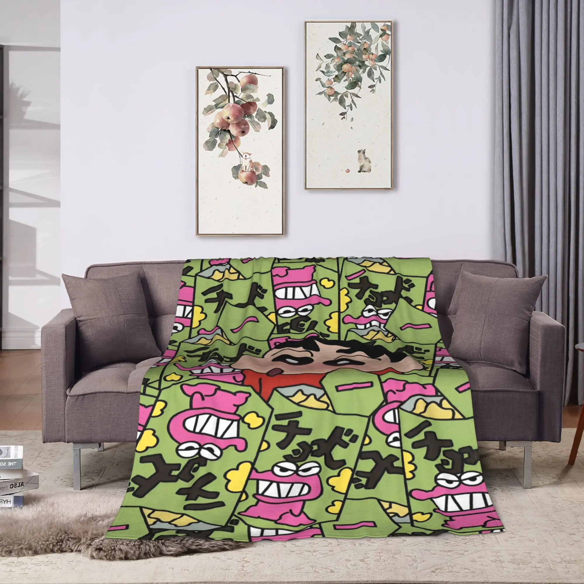 Crayon Shin-chans Money Pattern Blanket Quality Super Soft  Throw Blanket Spring Girls Boys Couch Bed Fashion Bedspread