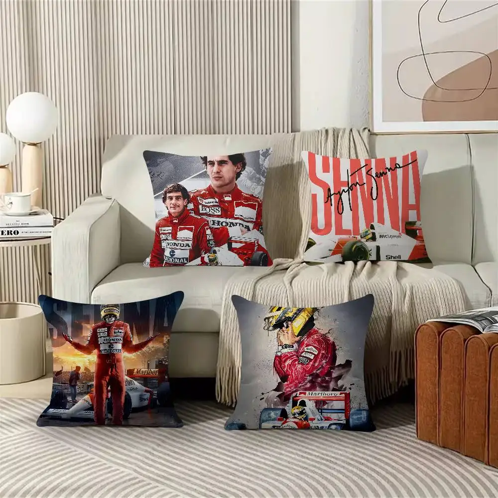 1PC Ayrton Tacing Driver Senna Cushion Cover Inches Farmhouse Decor Home Throw Pillow Covers For Couch Decorations
