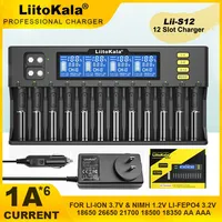 LiitoKala Lii-S12  Lii-S8 For 18650 Battery Charger  Li-ion 3.7V NiMH 1.2V Li-FePO4 3.2V IMR 3.8V For 26650 21700 26700 18350 9V