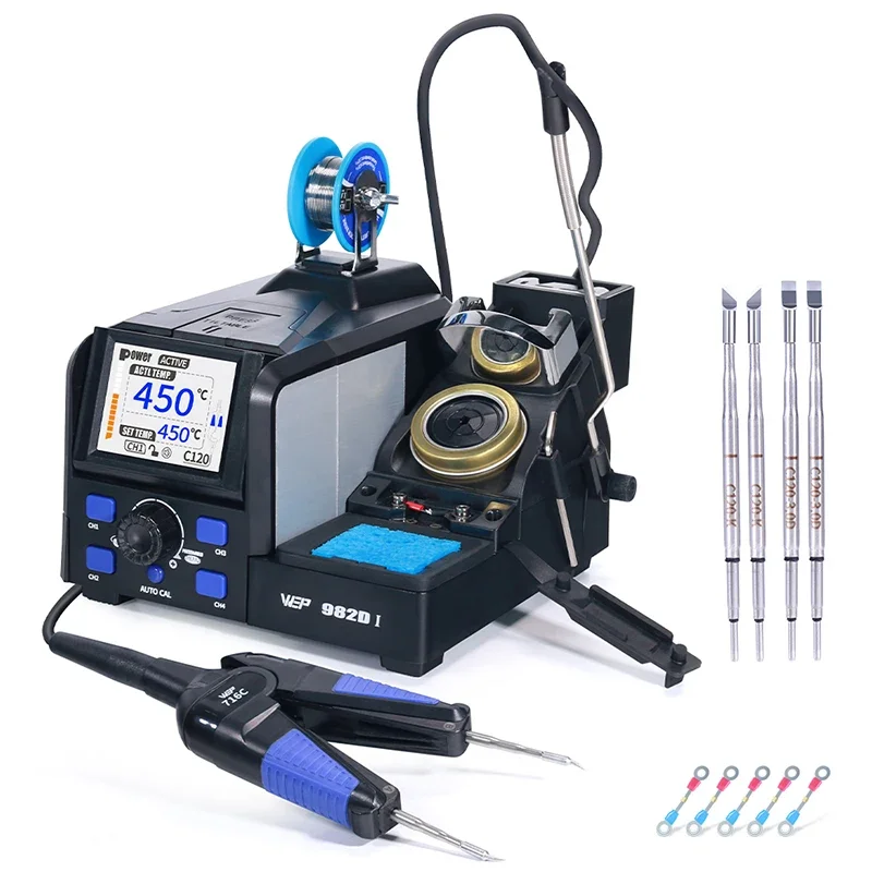 982D-I Adjustable Precision Micro Thermal Tweezers Desoldering Rework Micro Tweezers Welding Station