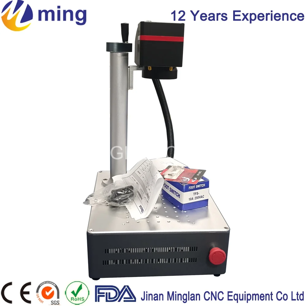 MINGLAN 20W 30W Mini Fiber Laser Marking Machine Used For Aluminum Gold Silver Brass Metal Engraving