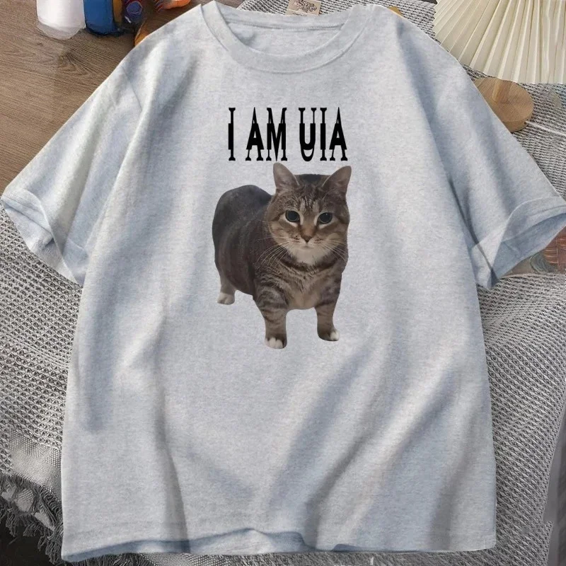 Camiseta I Am Uia Cat para mujer camiseta de manga corta con cuello redondo y music de الهيب هوب camiseta غير الرسمية الفقرة muje