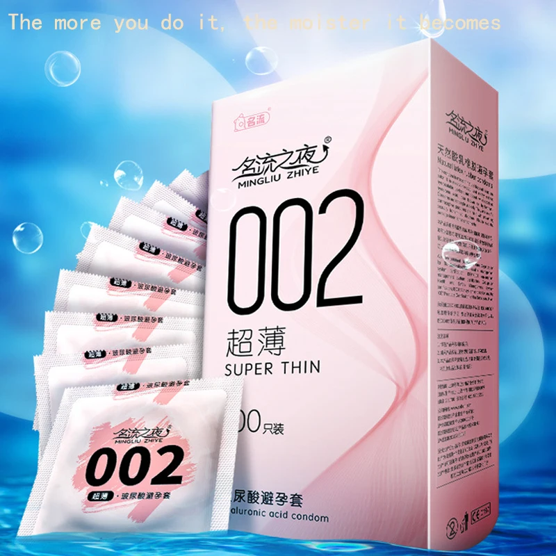 MINGLIU 002 Condoms 100/50pcs Hyaluronic Acid Lubricant Ultra Thin Intimate Condoms Contraception Sex Products for Adult