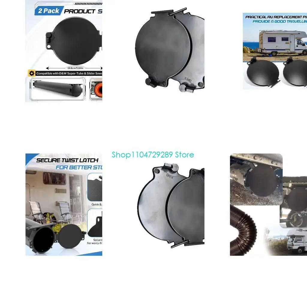 D8KE Sewer Hose Storage Lid 2 Pack, Round ABS Cover for Motorhome Service
