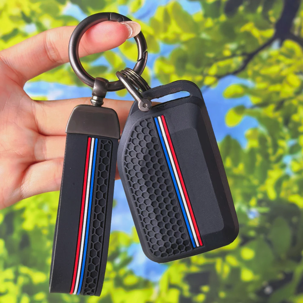 Racing Stripe Protective Key Fob Shell with Keychain,Durable Silicone Cover for Volvo New FM FH FH16 Tractor Van Heavy Truck Key