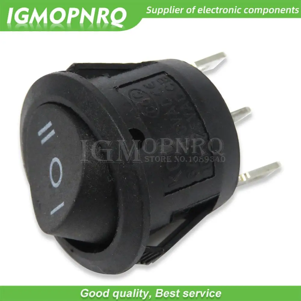 5PCS Push Button Switch 20MM SPST 2Pin 3pin 3A 250V KCD1-105 KDC1 Fdkjgecf Snap-in On Off Round Rocker Switch Black Red White