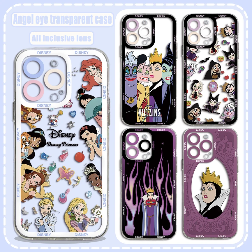 Cartoon Disneys Princess Queen Halloween Phone Case For iPhone 15 14 13 12 11 Mini Pro Max X XR XSMax 6S 7 8 Plus SE Clear Cover