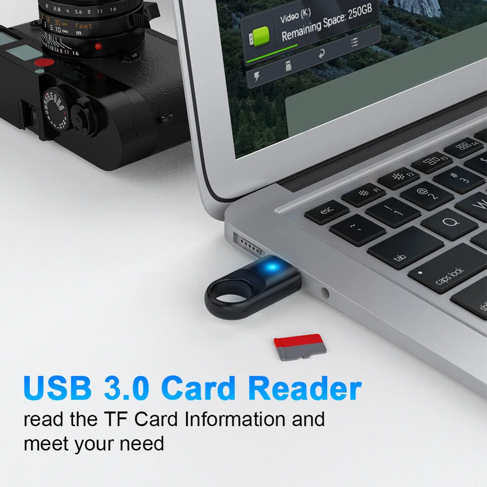 

Aluminum Mini USB 3.0 Memory Card Reader Adapter High Speed Memory Card Reader Adapter for PC/Laptop/Phone/Driving Recorder