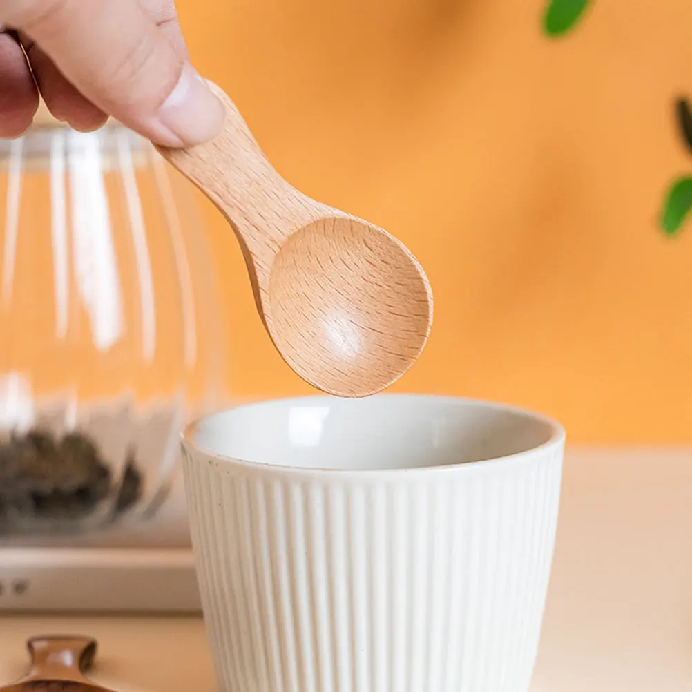 

3pcs Wooden Spoons Set Mini Scoops For Tea Ice Cream Milk Salt Natural Wood Spoon Elegant Kitchen Utensils Food