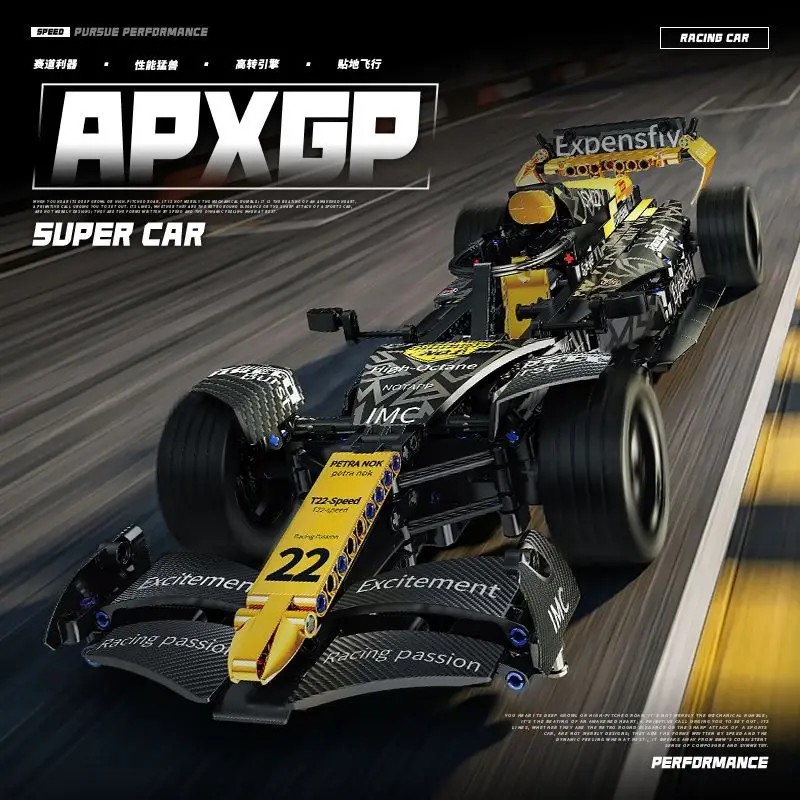 1:10 Scale Black Gold F1 Formula 1 Racing Car Building Blocks Technical Mechanical Race Car Model Bricks Toys For Adult Collecti view 5